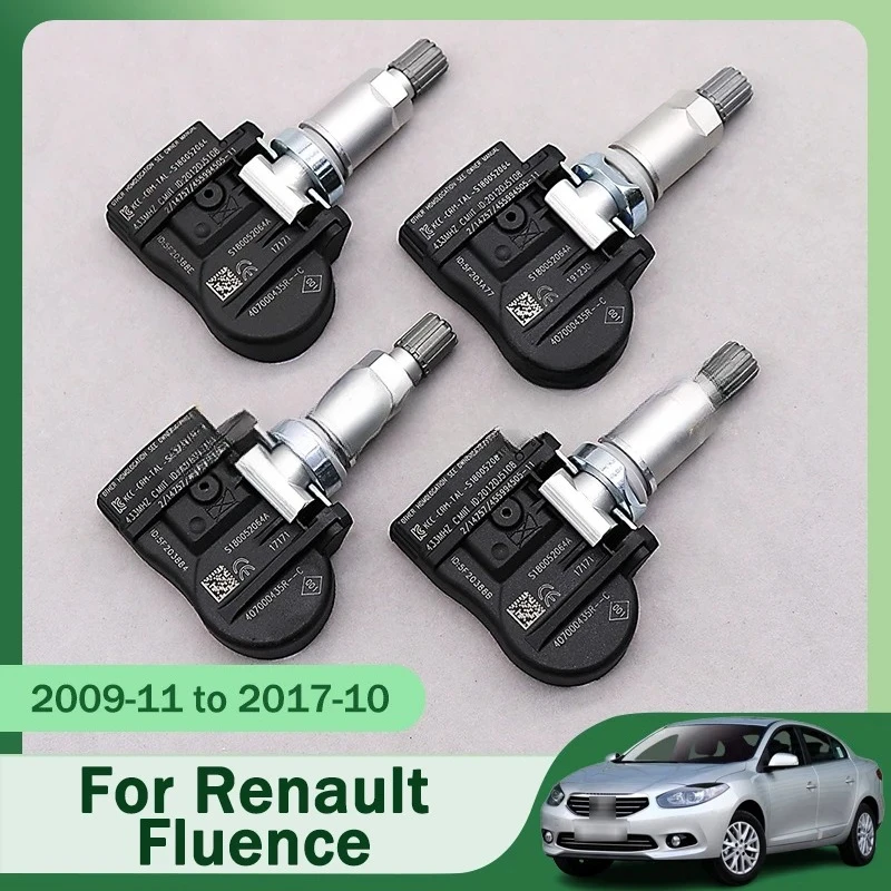 

TPMS Sensors Set Of 4 407000435R For Renault Fluence Laguna Grandtour Latitude Megane Scenic Zoe 433MHz Tyre Pressure Sensor
