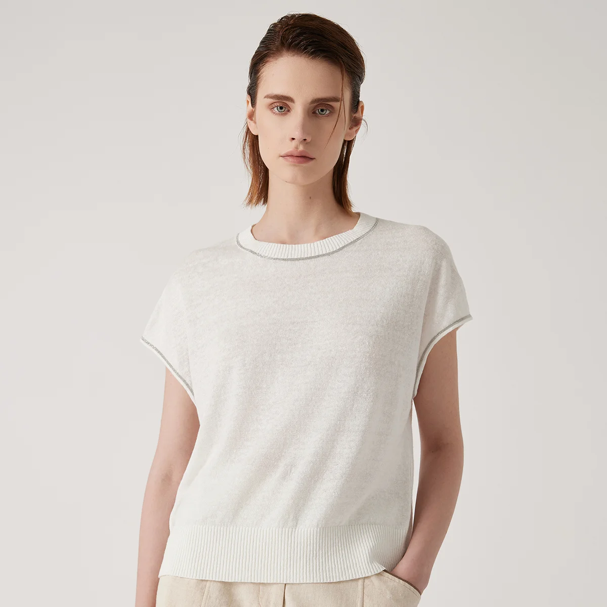 

Pop BY3511197 Высококачественный тонкий летний вязаный свитер для женщин, льняной пуловер, роскошная женская одежда