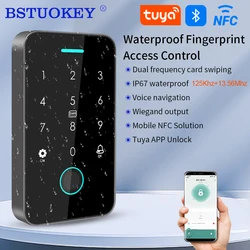 Waterproof NFC Bluetooth Tuya APP Access Control 13.56Mhz RFID Card Biometric Fingerprint Access Control Keypad Door Lock