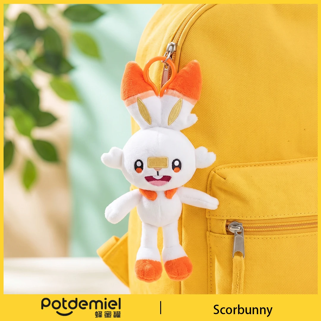 Potdemiel Pokemon Scorbunny Plush Key Chain Clip Handbag Charm Key Chain Bag Charm Holiday Kids Souvenir Gift Collectible Figure view 3