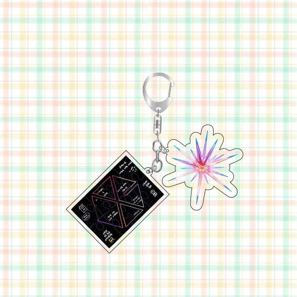 Kpop EXO Hear Me Out ألبوم نمط المعبود صور سلسلة مفاتيح مصنوعة من الأكريليك حقيبة إكسسوارات ساحرة مروحة البضائع تحصيل SEHUN BAEKHYUN SUHO #5