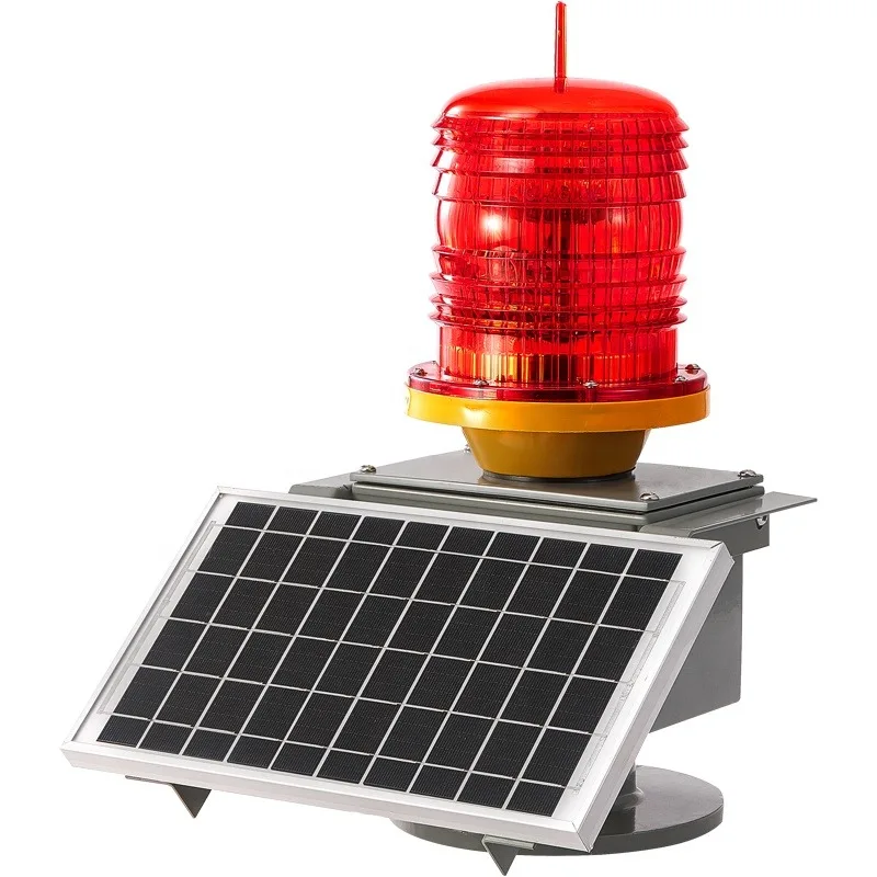 Light Emitting Diode Flash Solar Beacon Crane Light Aircraft Aviation Obstacle Solar Navigation Marine Lantern Warning Light