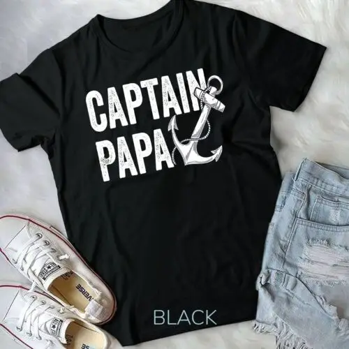 Captain Papa Pontoon Gift Lake Sailor Fishing Boating T-Shirt Unisex T-shirt