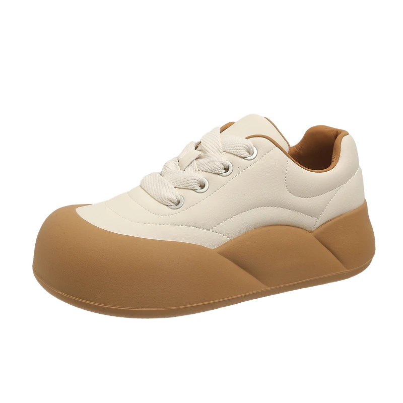 Scarpe da donna con tacco medio in microfibra 2023 moda primavera/autunno stringate colori misti scarpe vulcanizzate da donna Zapatillas Deportivas