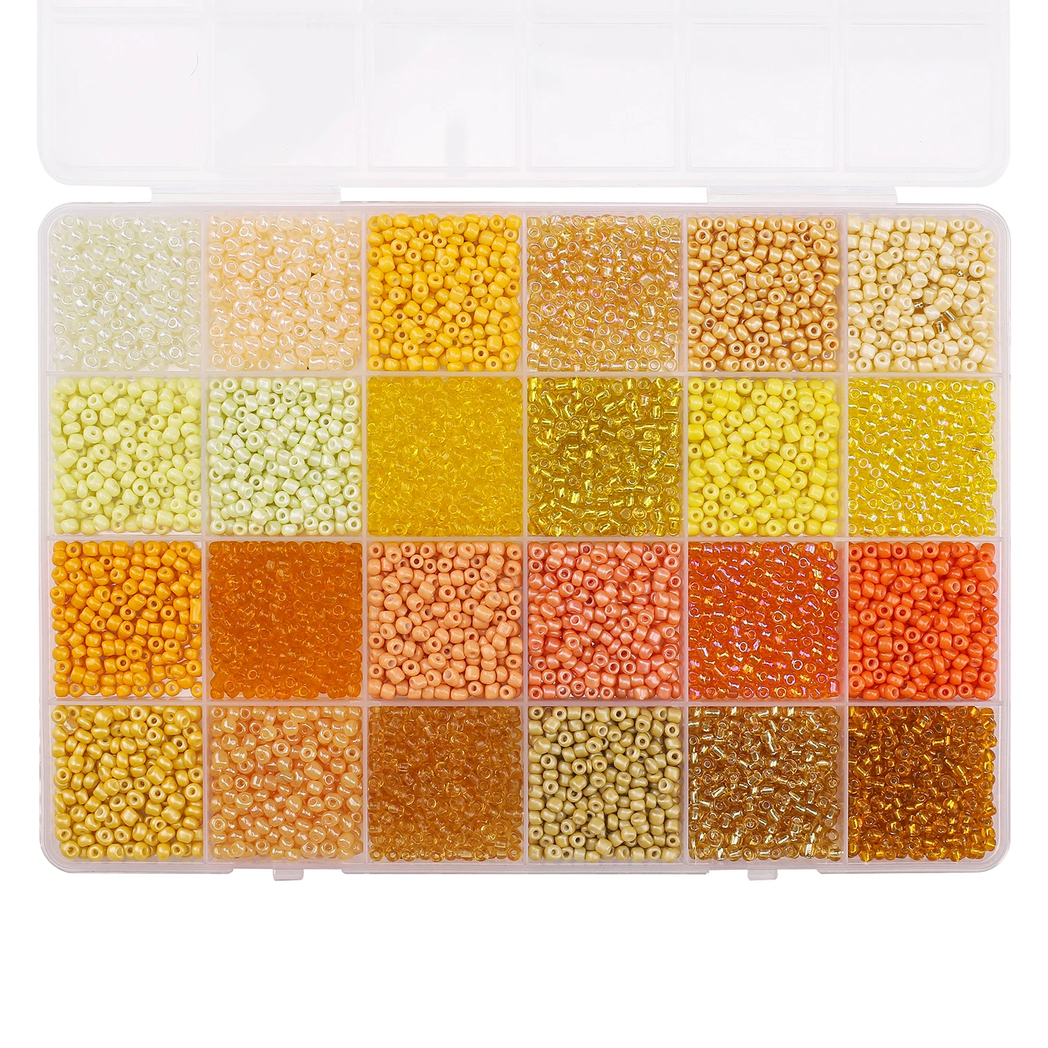 NONE 5200 Stück 24-Fach 3mm Glas-Reisperlen-Set｜Premium DIY-Schmuckzubehör für Armbänder & Ketten (6,5g/Fach) 6