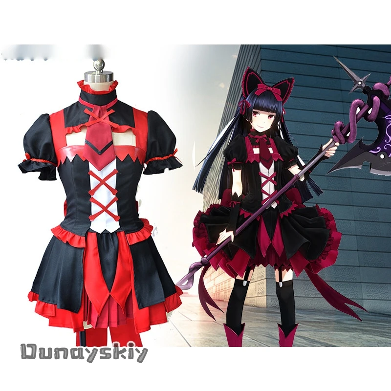 asNNs*Cosplay GATE Rory Mercury Costume Women Fancy Lolita Dress CuteSkirt Uniform Short Sleeve Top Outfit Halloween Disguise view 6