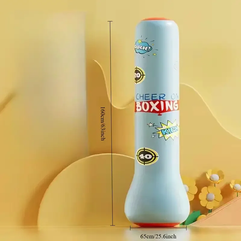 PVC 두꺼워진 어린이 복싱 기둥, 청소년을 위한 팽창식. 떨어지지 않는 피트니스 샌드백. 모래와 물을 추가하세요