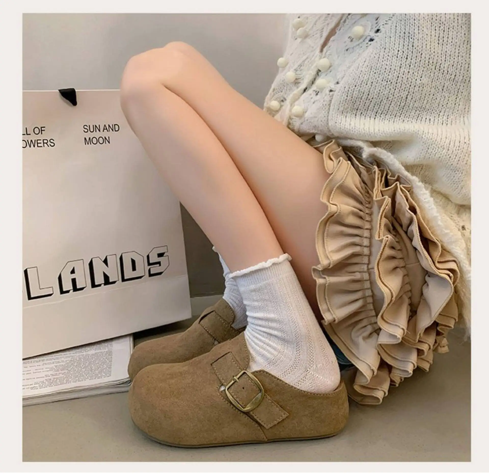 2026 Kork-Wildleder-Pantoffeln für Damen, Modische Clogs, Klassische Kork-Antirutsch-Outdoor-Pantoffeln mit Fußgewölbestütze – Detail 18