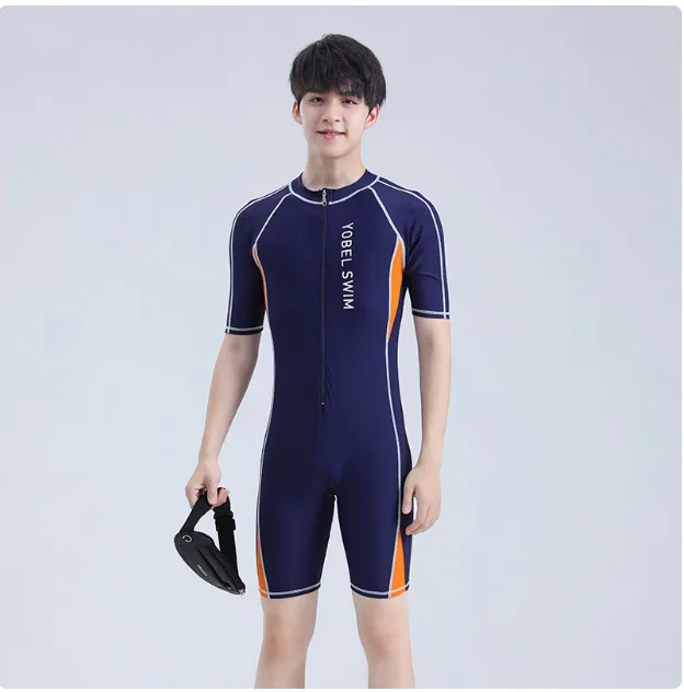 

Men Sun Protection Outdoor Water Sports Surfing Beach SwimWear One Piece Professional Quick-Dry Bathing Athletic SwimSuit