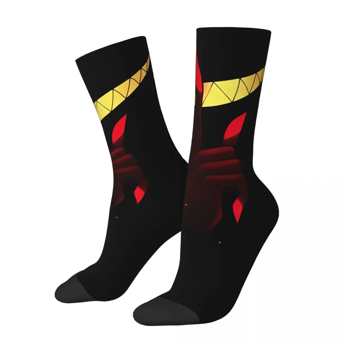 Stained Glass Alastor Hazbins Hotels cosy Unisex Socks,Cycling Happy 3D printing Sock