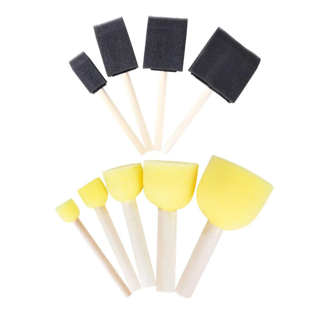 

27 Pcs Sponge Brush Set Foam Doodle Tools Wooden Handle Bamboo s Painting Fitness