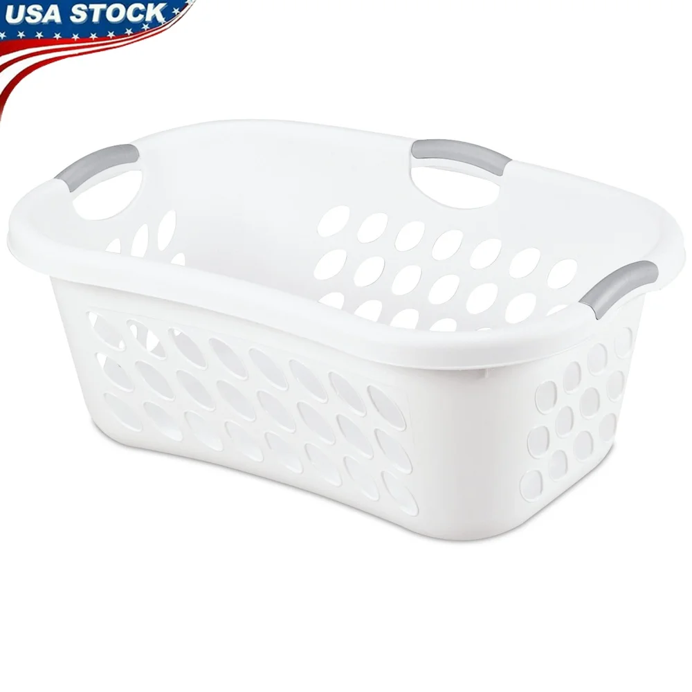 

Ergonomic HipHold Laundry Basket Durable Plastic Easy Carrying Handles Ventilation Holes Ideal Sorting Clothes Home Dorm Room