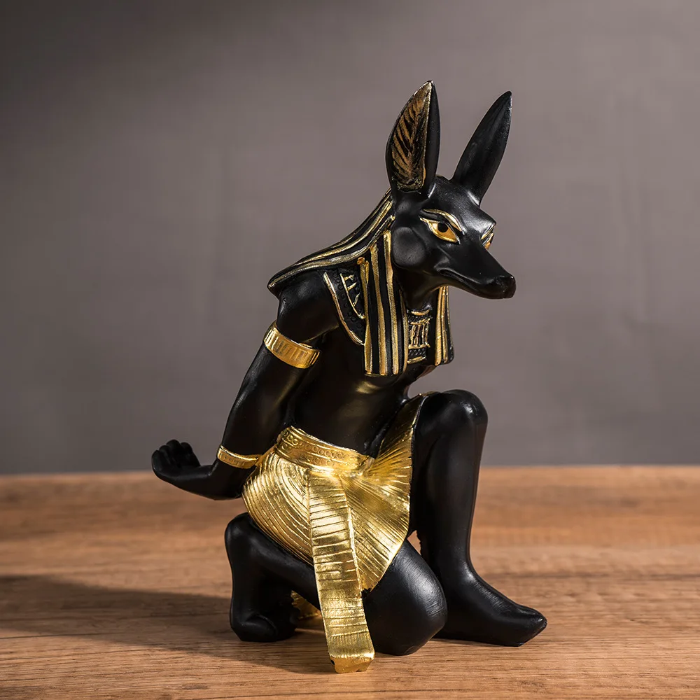 Ancient Egyptian God Anubis Resin Phone Stand Wine Holder Stand Guardian of Scales Collectible Figurine Statue Figure Sculpture