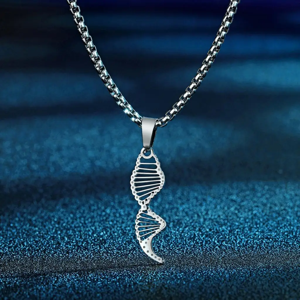 Kinitial DNA ADN Naszyjnik DNA ADN Wisiorek Naszyjnik DNA DNA ADN Wisiorek Naszyjnik