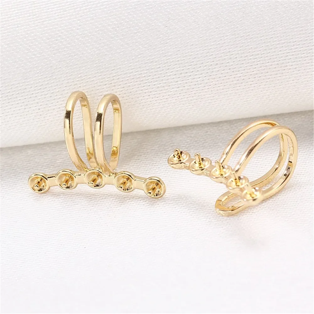 

Gold Plated Pearl Earring Settings, DIY Jewelry Making Supplies, Blank Ear Stud Bases for Handmade Accessories, 1pair No Pearl
