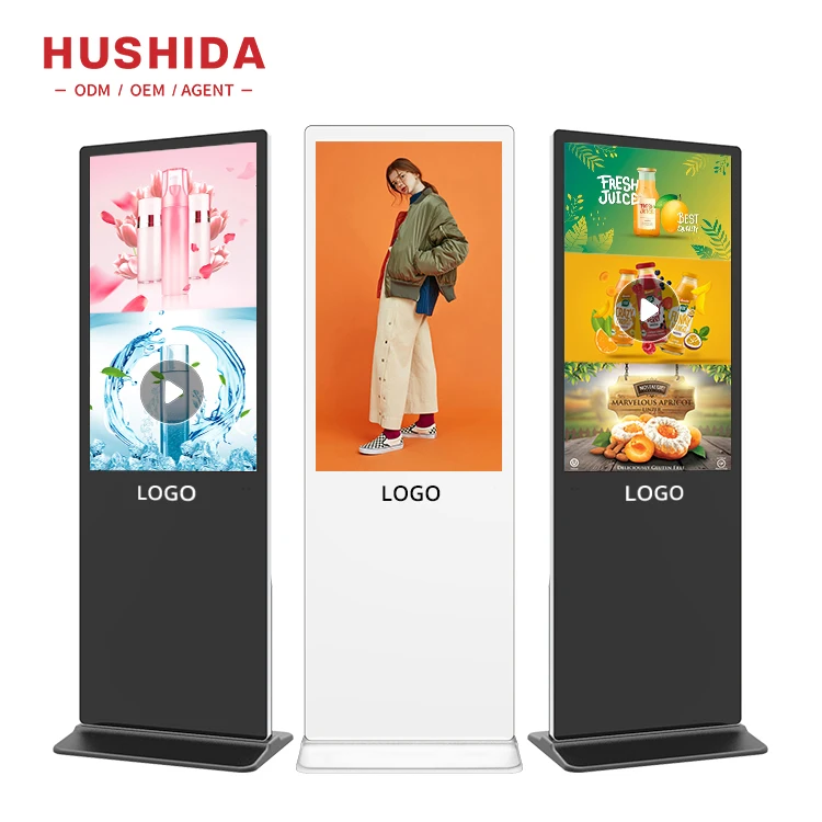 Indoor WiFi Floor Stand Kiosk Android Lcd Digital Signage Totem Interactive Advertising for 55 Inch
