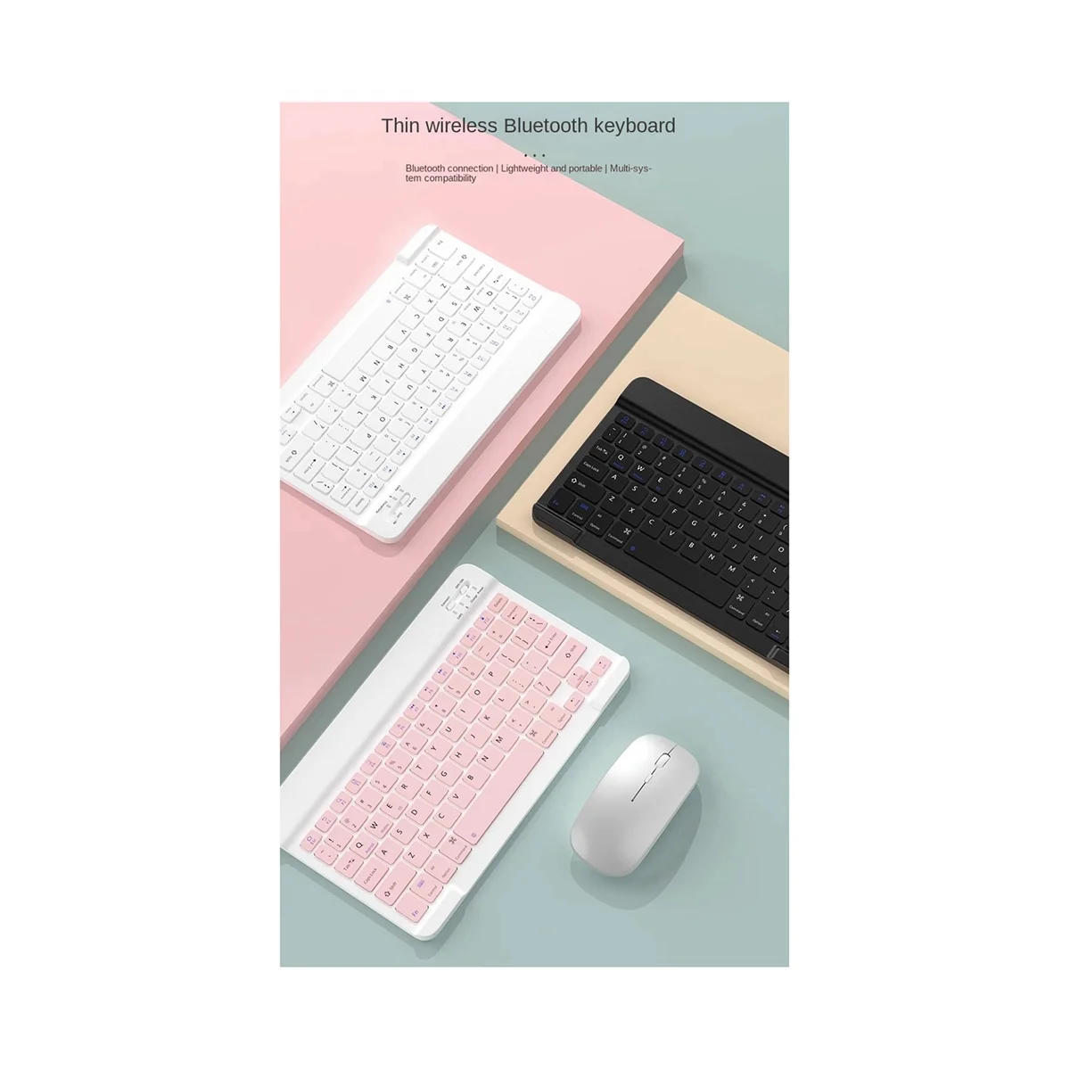 

N27R Mini Wireless Bluetooth Keyboard Phone Tablet PC Portable Bluetooth Keyboard Mouse for Samsung Xiaomi Android Apple C
