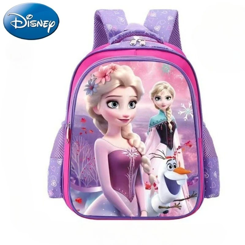 

Новый рюкзак принцессы Эльзы Диснея для девочек начальной школы, 1-4 классы, милый и легкий детский рюкзак для детского сада