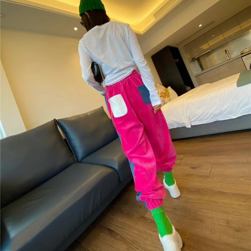 Autumn Winter New Colorful Casual Slacks Women's Slim Fit Stylish Corduroy Versatile Sweatpants Ins Style Jogger Trousers Ladies