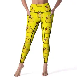 Rubber Ducks Print Leggings Sexy Kawaii Animal Push Up Yoga Pants divertenti Leggins elasticizzati collant sportivi per il Fitness con grafica femminile