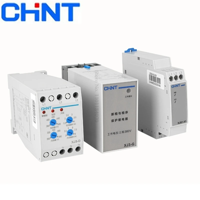 

CHINT XJ3-G XJ3-D NJB1-X Sequence and On-off Protection Relay AC380V Overvoltage and Undervoltage Phase Sequence Protection