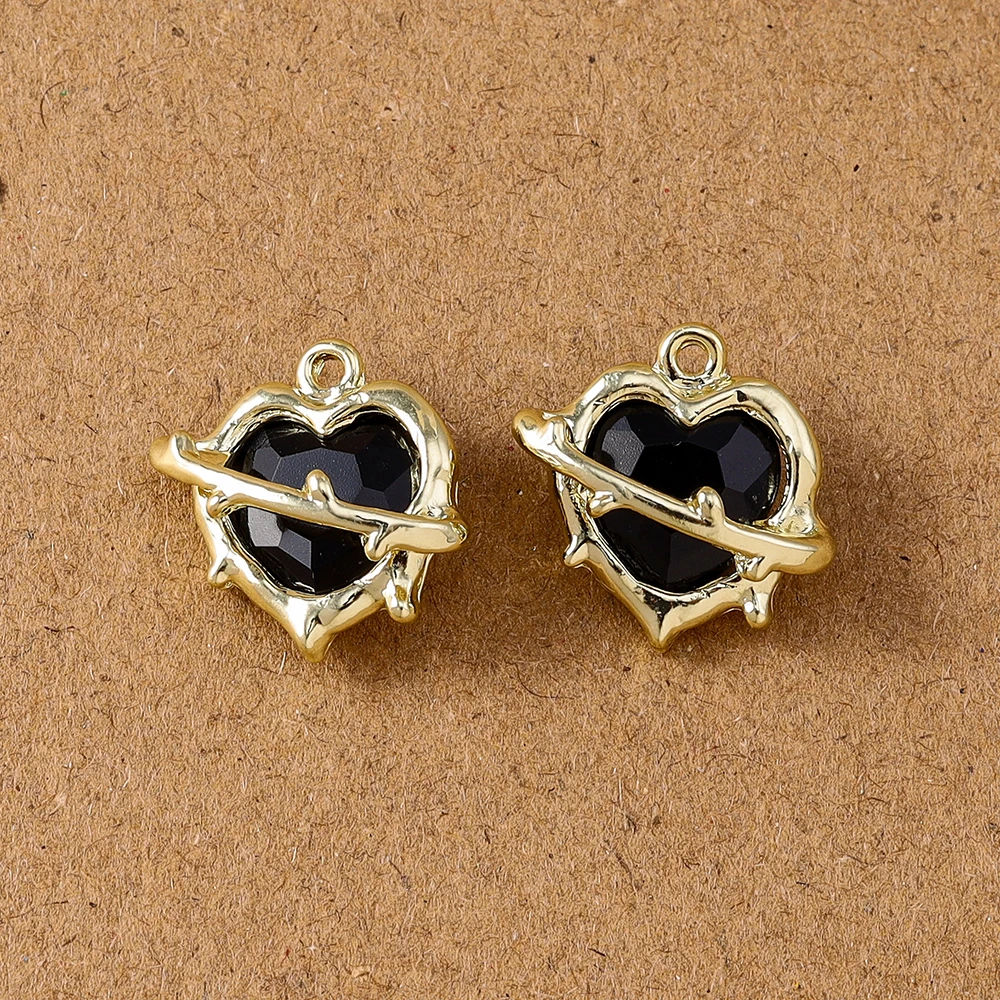 5 قطعة 17*16 مللي متر شيك كريستال تشيكوسلوفاكيا الحب القلب Charms المعلقات ل قلادة سوار أقراط DIY بها بنفسك صنع المجوهرات اكسسوارات لوازم