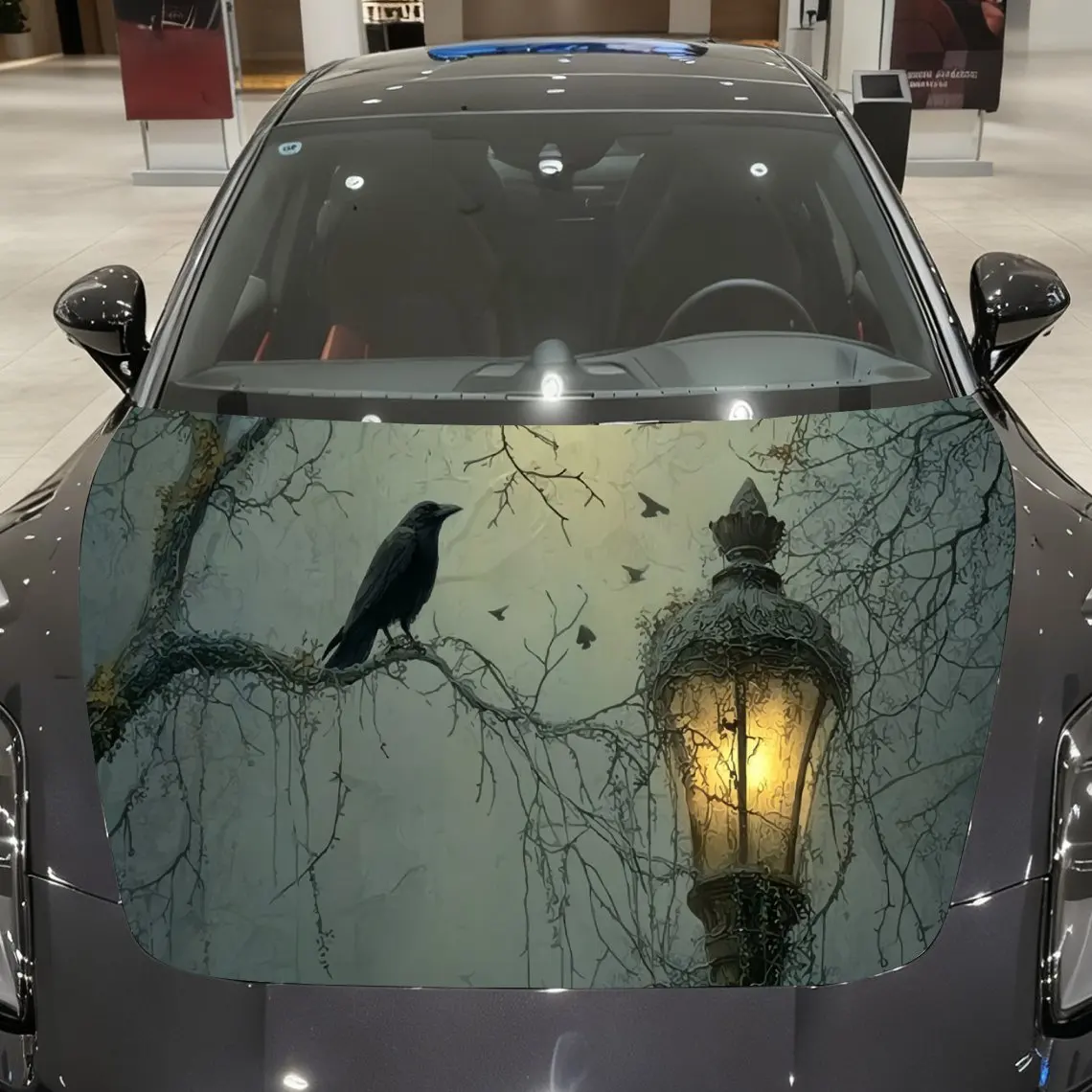 

Crow Lamp Car hood packaging sticker, PVC material, self-adhesive waterproof, anti-slip paint, car exterior decoration accessori