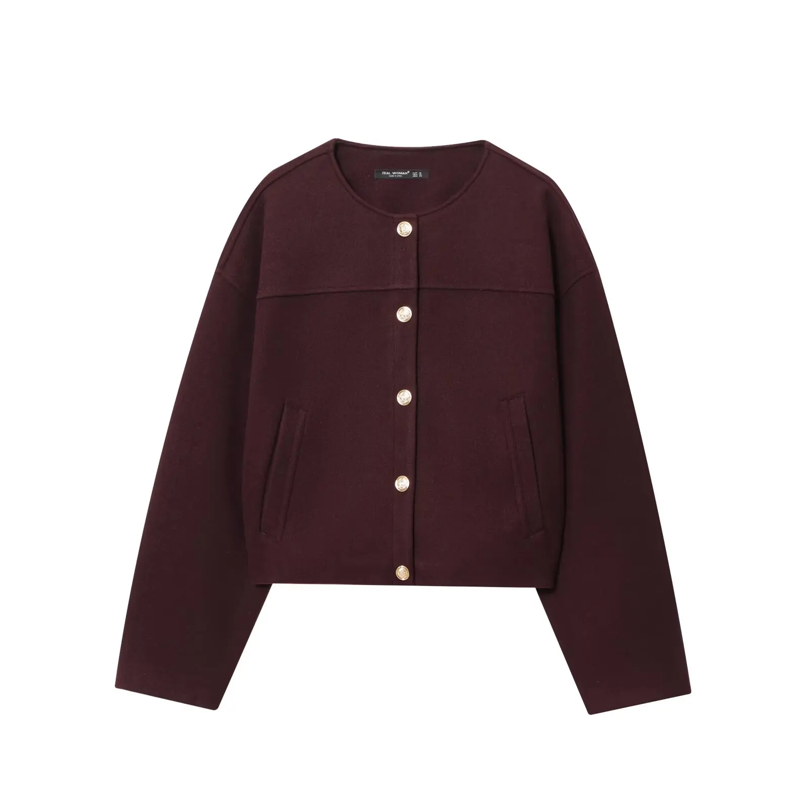 Pure Desire Lazy Sle Retro Slim Fit Bottoni dorati Morbido Jaet Cappotto da donna Faion Autunno Inverno Caldo lungo Sve rotondo Ne