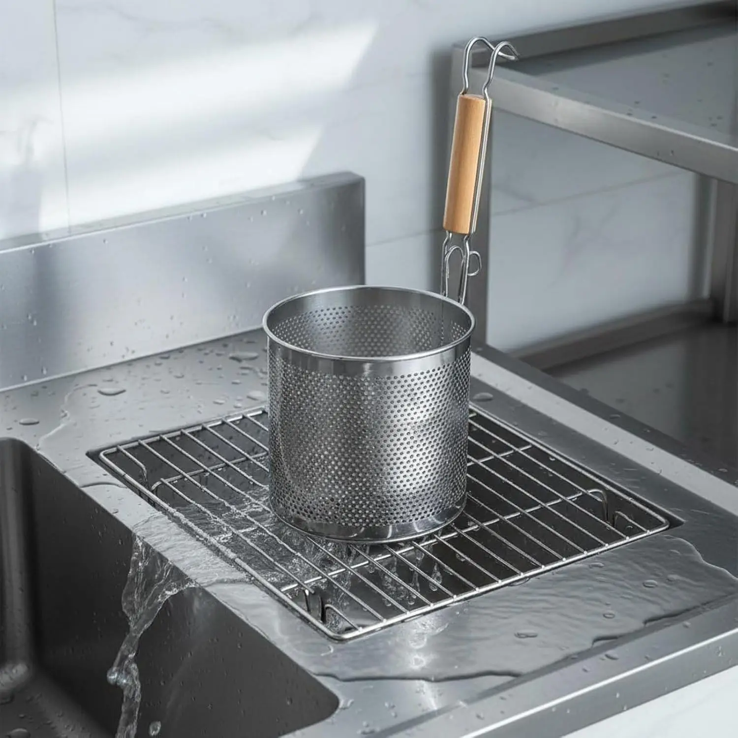 Stainless Steel Noodle Skimmer Strainer Spoon Commercial Hot Pot Blanching Basket Colander Malatang Pasta Vegetable Filter Ladle