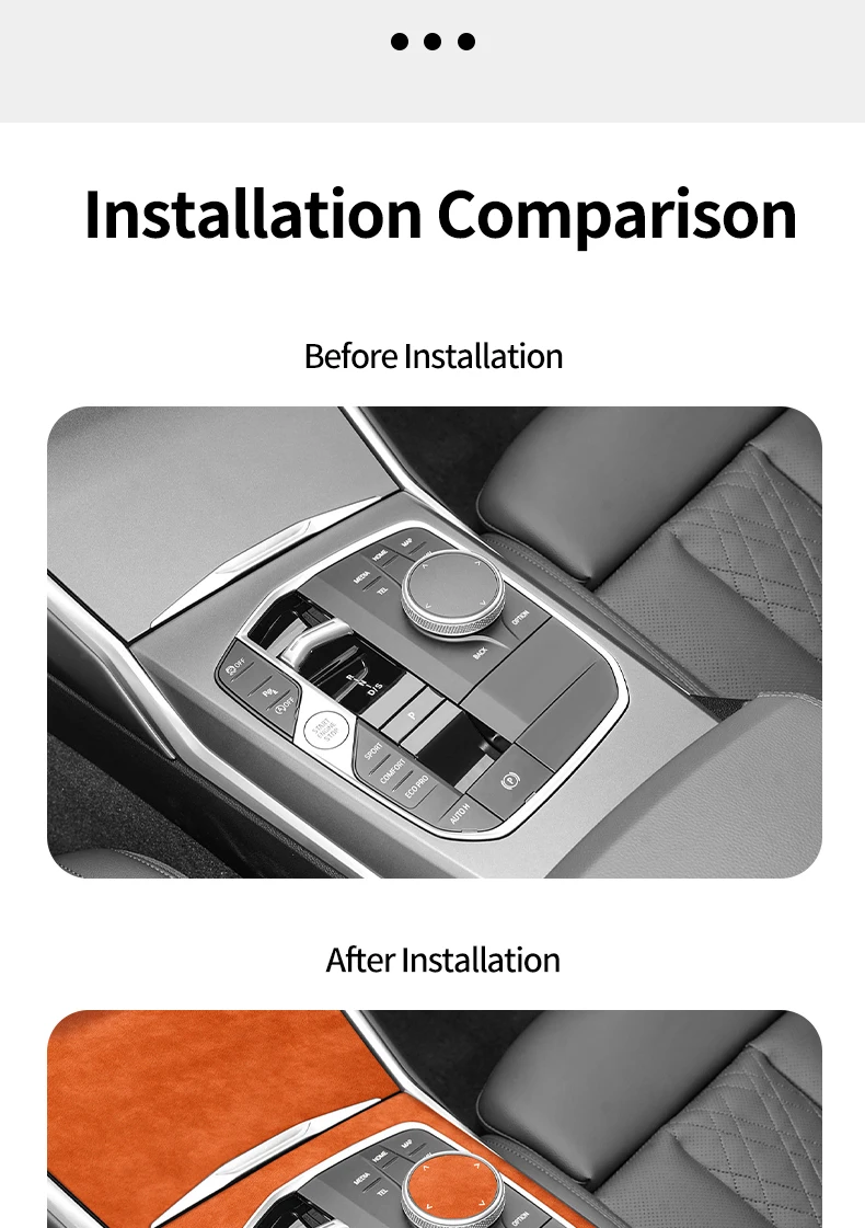 Für BMW 3er G20 G21 G28 Mittelkonsolen-Panel und Knopfabdeckung, Zierrahmen-Aufkleber, hergestellt aus Alcantara, Auto-Innenraum, individuelles Zubehör – Detail 7