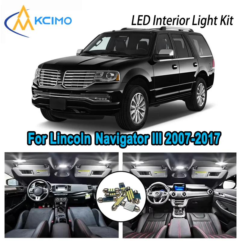 

For Lincoln Navigator III 2007-2017 2008 2009 Premium Bright LED Interior Dome Map Trunk Light Kit Car Led Lamps Canbus No Error