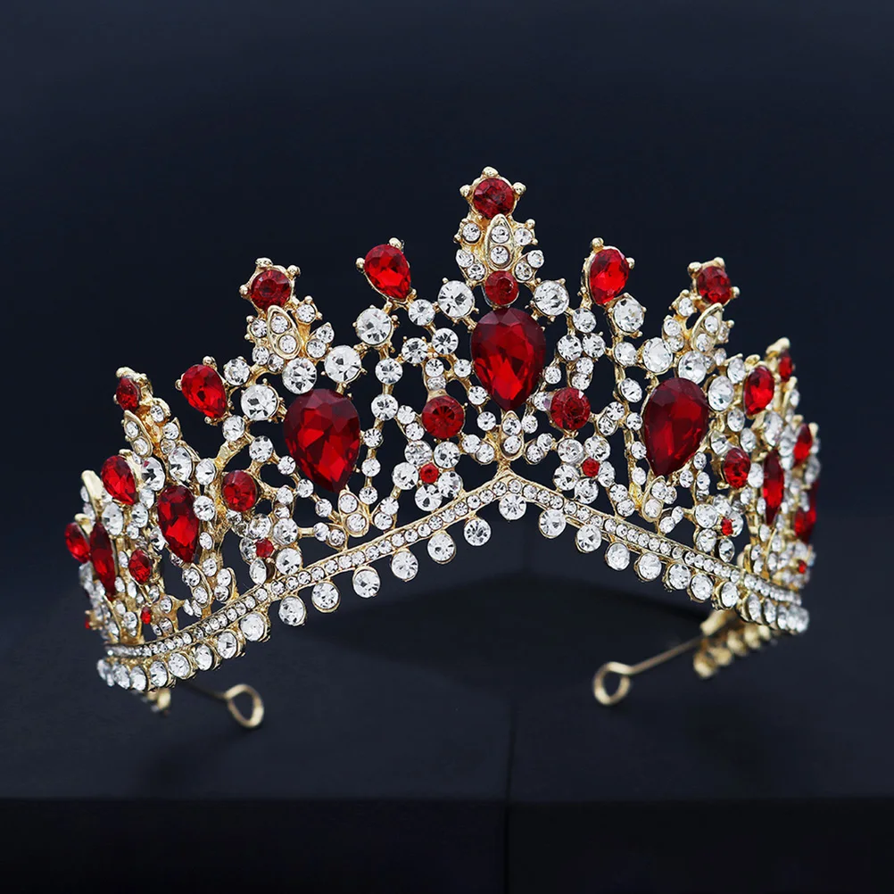 1 قطعة إكسسوار التاج الرجعية الفضة كريستال تيارا للنساء العروس حفل زفاف الزفاف أغطية الرأس حجر الراين سبيكة غطاء الرأس الشعر