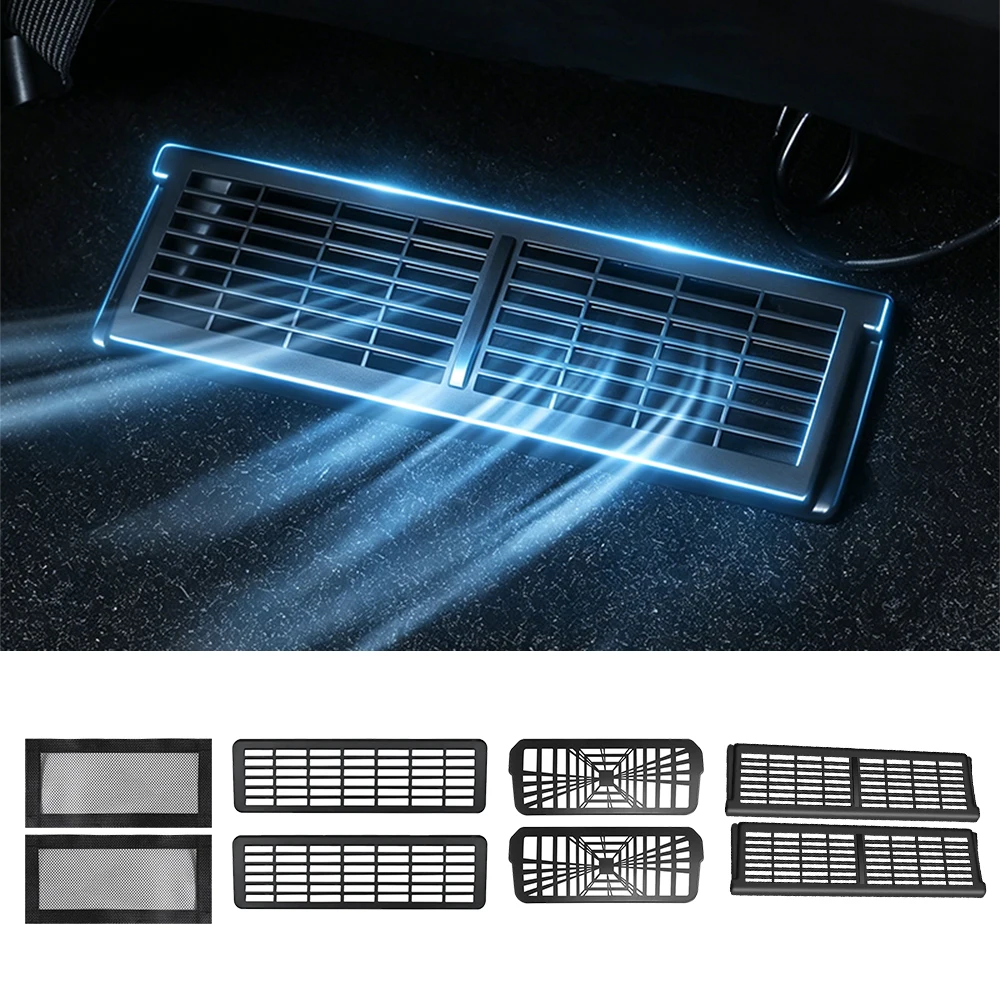 For Tesla Model Y Juniper Model 3 Highland Model Y YL Car Rear Air Vent Cover Seat Back Conditioner Outlet Protector Grill Mask view 2