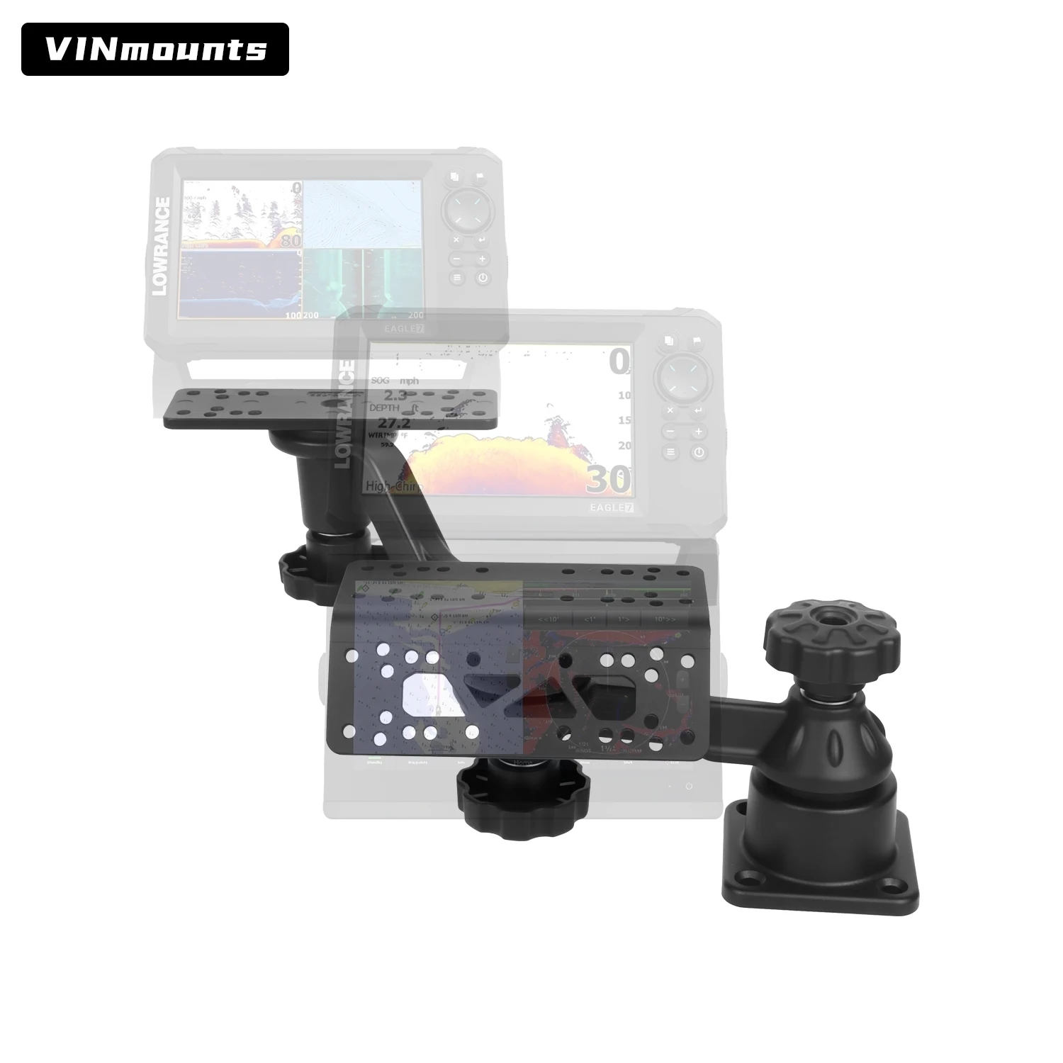 

VINmounts, compatible with triple-screen 6-inch marine electronics mounts,adjustable aluminum monitor stand, suitable for Garmin