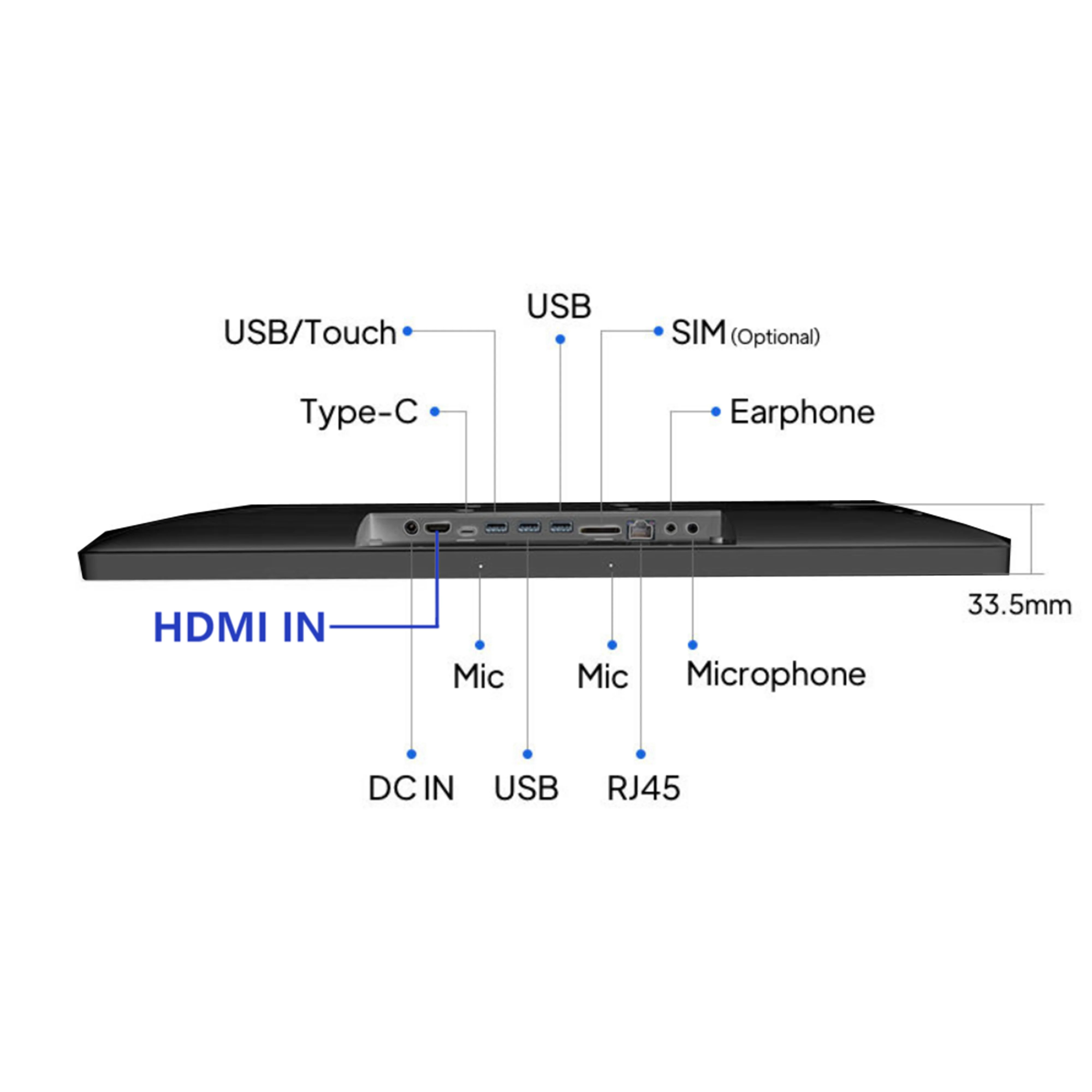 Narrow Edge FHD 21.5 Inch Large Memory Android 12 Tablet With Big Touch Screen Monitor Wall-Mounted Display VESA RJ45 HDMI