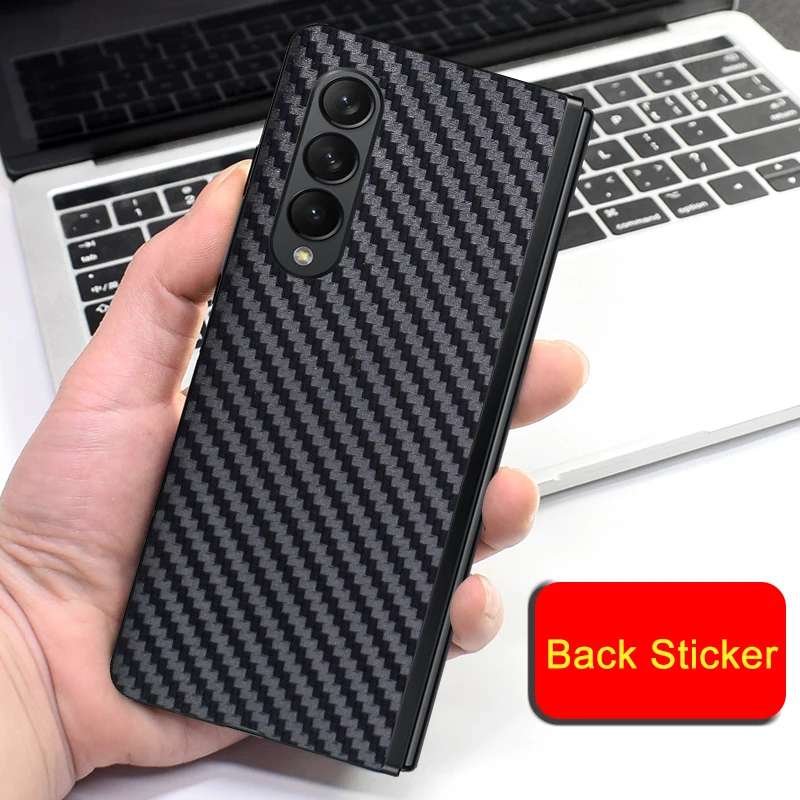 Carbon Fiber Rear Sticker For Samsung Galaxy Z Fold 4 2 3 Fold4 Fold3 Flip Flip3 Flip4 W20 Skin Protector Back Film