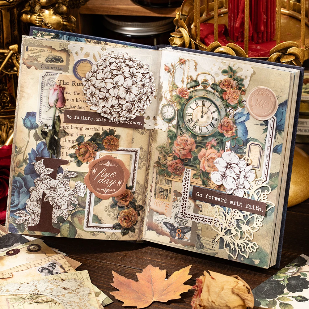 Rose Manor Hot Stamping Notebook, Moon Falling Old Book Series, Retro Style Student Account Material, Diary