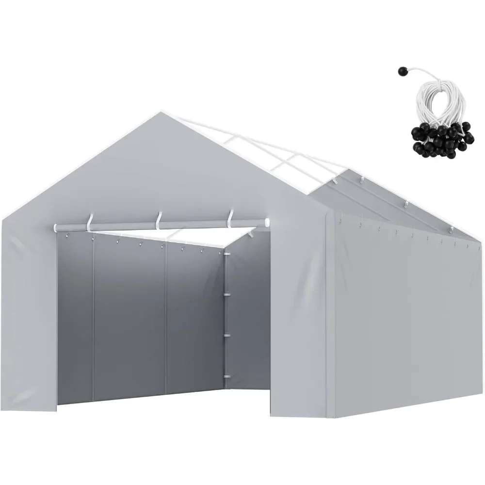 

Carport Replacement Canopy Cover Side Wall 12 x 20 ft, Garage Tent Shelter Tarp Heavy-Duty Waterproof & UV Protected, Easy Inst