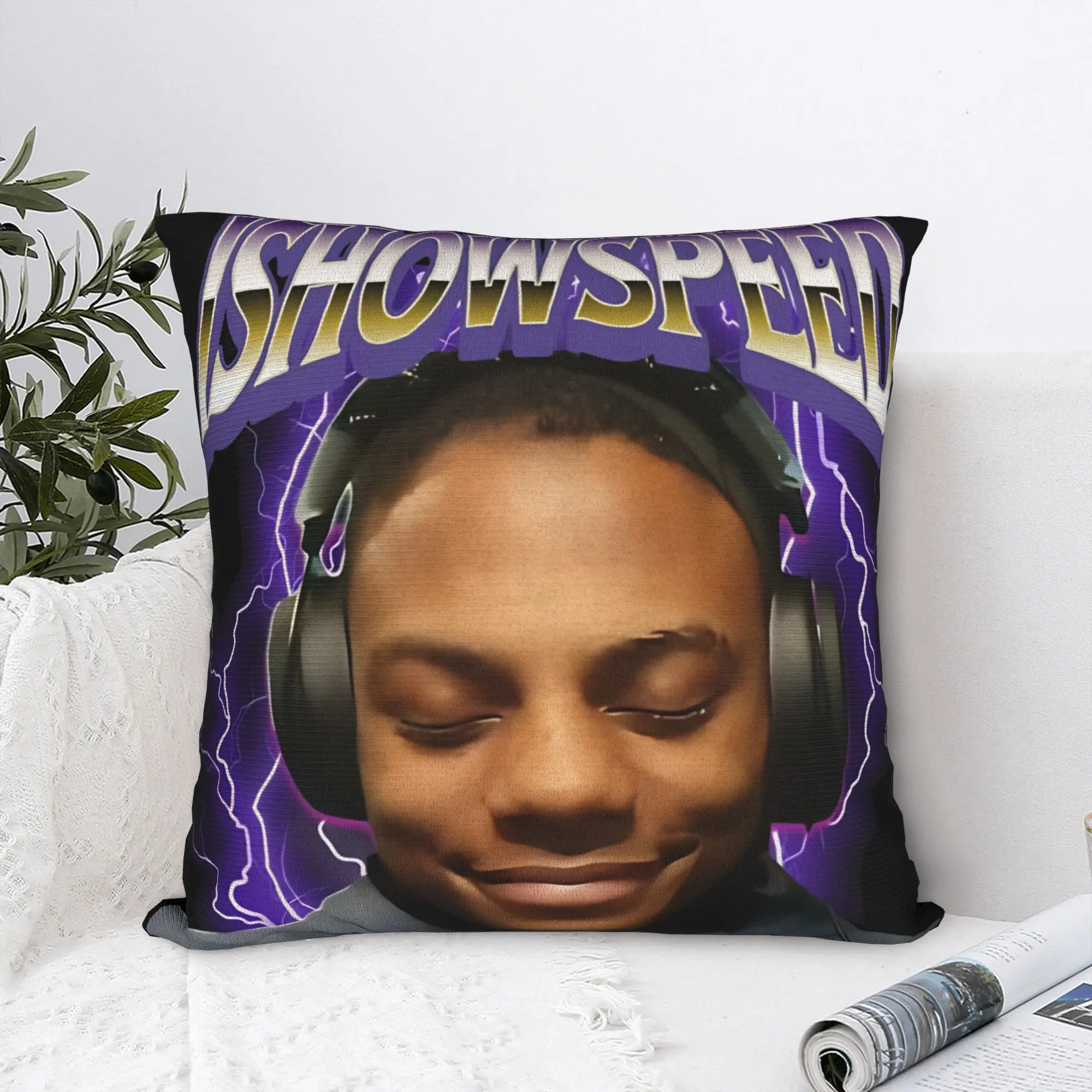 Ishowspeed YouTuber Funny Face Meme  Pillowcases  Morden Pillow Case For Couch Sofa Bedroom Square Pillow Cover