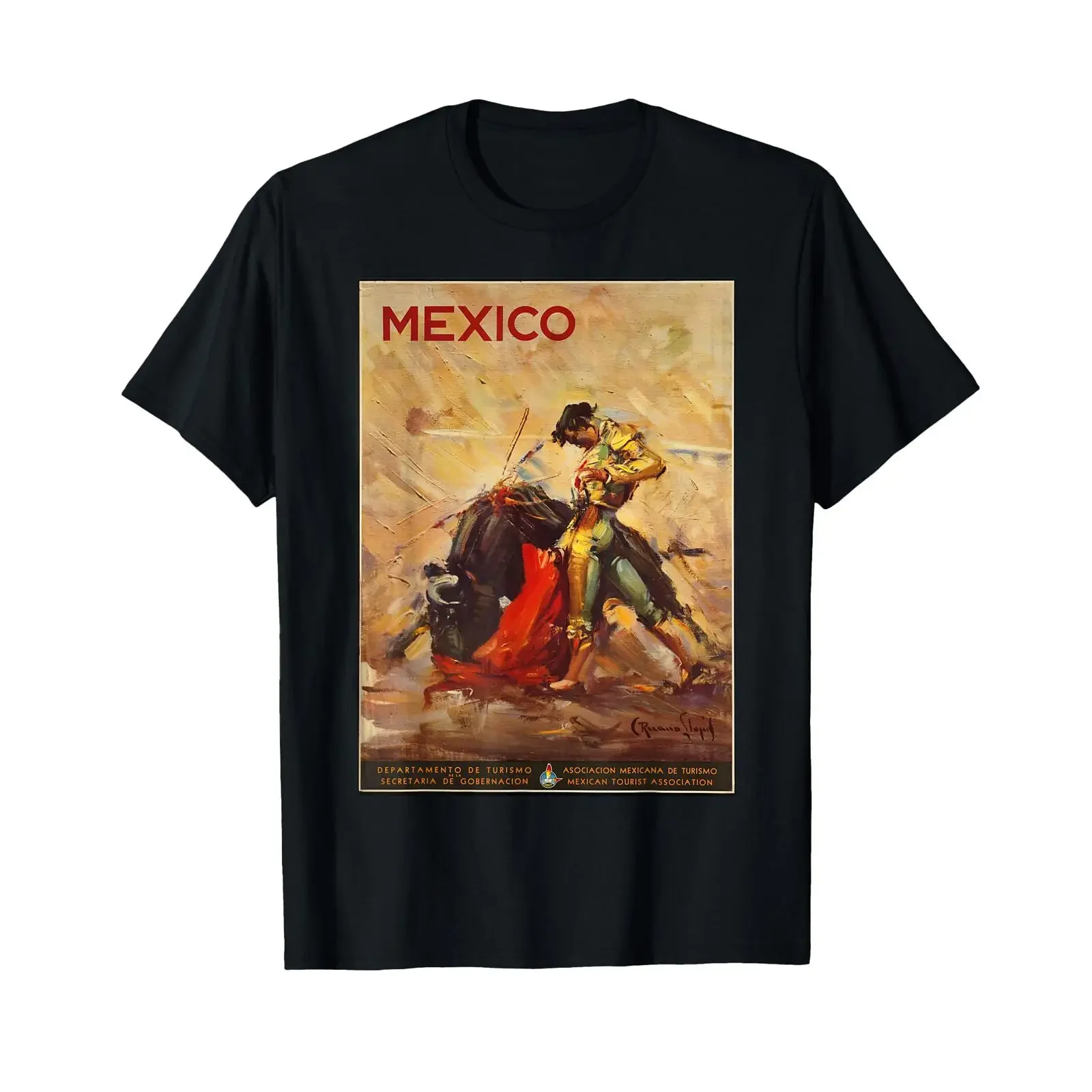 Retro Vintage Movie posters Prints Ads Mexico Mexican Bull Fighting Matador T Shirt vintage Washed Soft Stylish Stretched