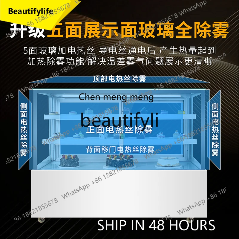 2003 Low Temperature Cake Display Cabinet Commercial Refrigerated Freezer Embedded Coffee Bar Counter Fresh-keeping Cabinet