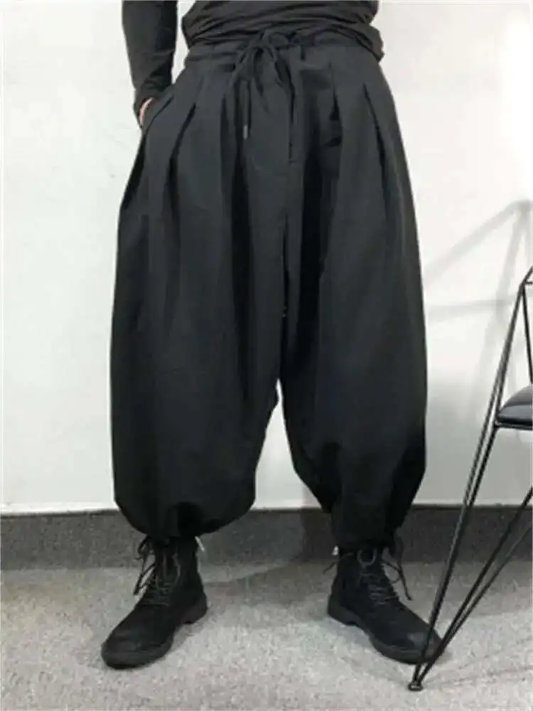 Japanese Loose Lantern Hanging Large Designer Men's Personality Dark Original Straight Tube Pants Fashion