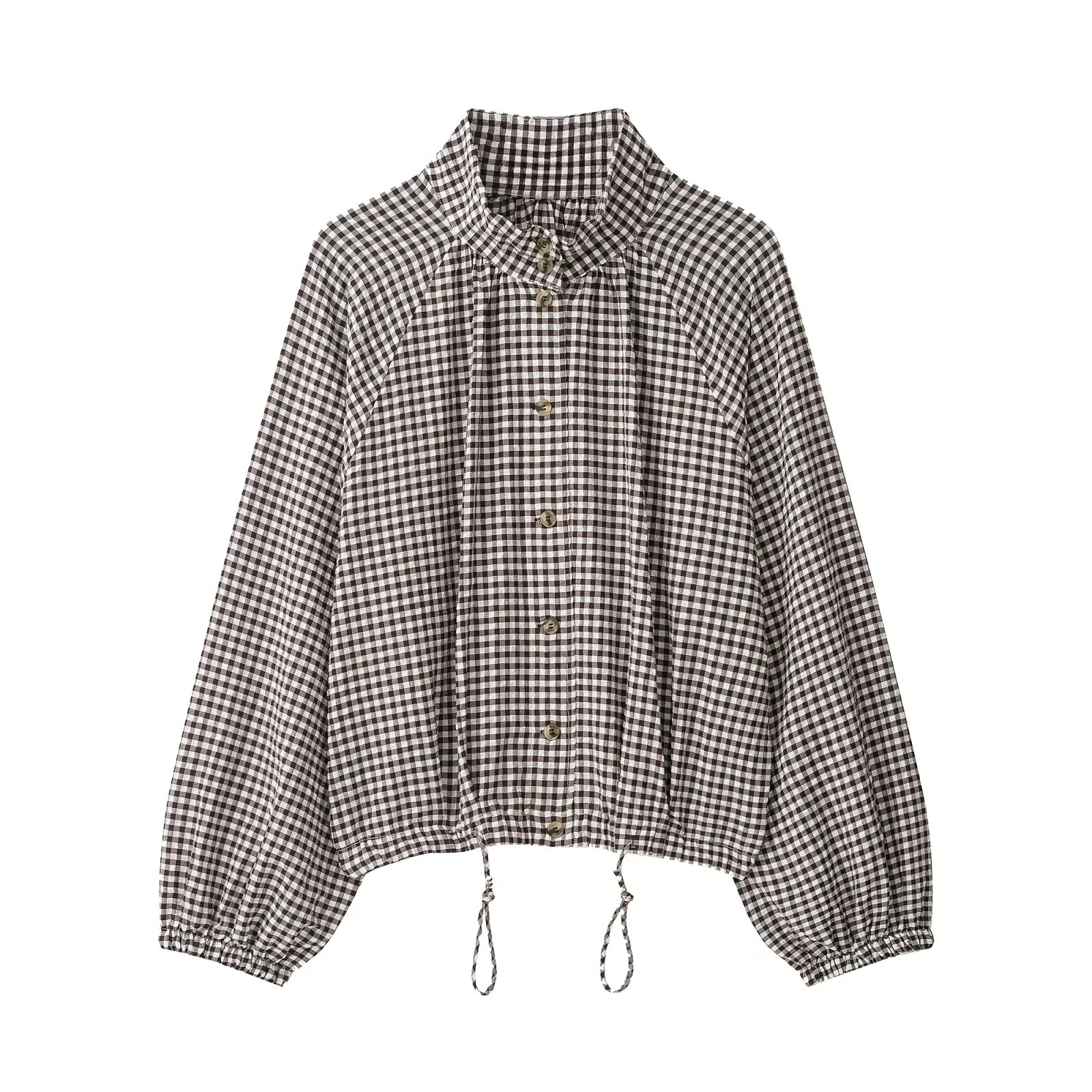 KONDALA Damen Lässige Elegante Karierte Hemdjacke 2026 Frühling Herbst Trendige High-Street Vintage Jacke Vielseitige Pendlerjacke für Damen – Detail 3