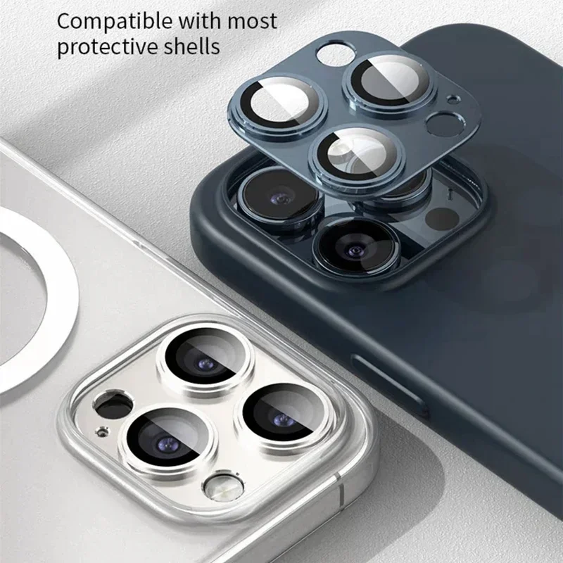 Voor Iphone 16/16 Pro/16 Plus/16 Promax Camera Lens Beschermer Metaal Aluminium Gehard Glas Cover Lens Films Voor Iphone16