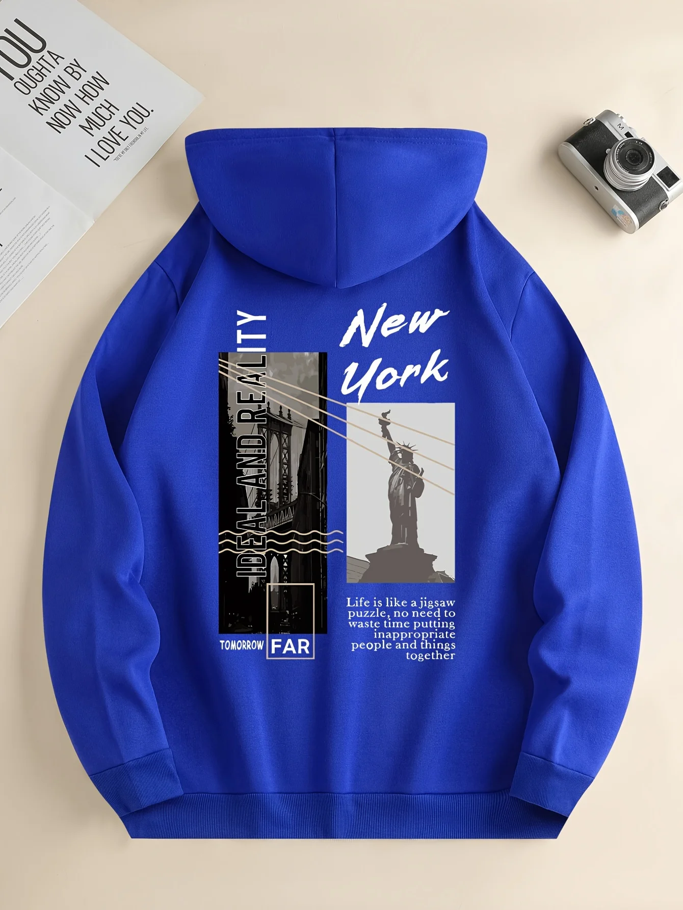 New York City Picture Printed Hoodies Street Fashion Women Sweatshirts Fleece Soft Pullover Crewneck Loose Female Tops Clothes