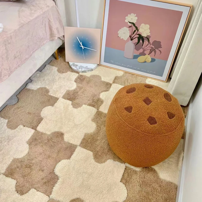 8pcs Bedside Carpet Non-slip Plush Ins Style for Children Full Patchwork Floor Home Bedroom Puzzle Children's Blanket Area Rug