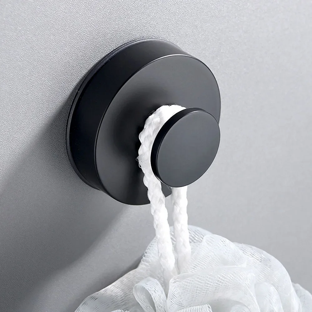 Multi-purpose Black Sucker Wall Hooks Seamless Stick Hook Suction Cup Hook Wall Hanger for Bathroom Kitchen Bag Holder