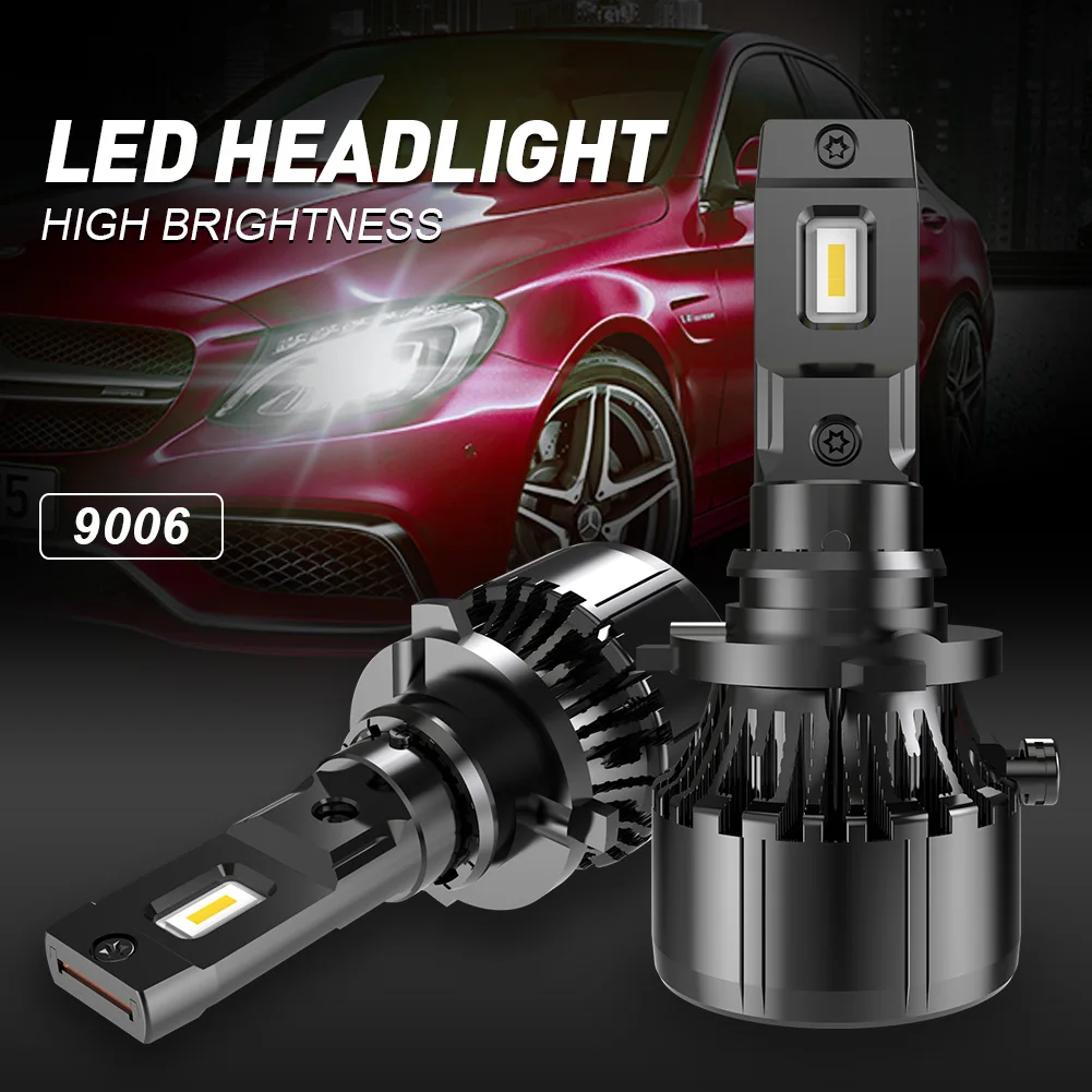 2Pcs Super Bright 6000K 9006 HB4 LED Headlights Bulb with Fan High Power 14000Lm 100W Car Headlight Plug and Play Auto Headlamp