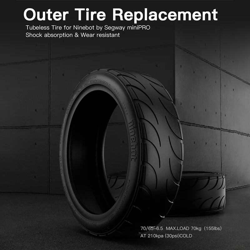 Original Ninebot Outer Tire For Ninebot BY Segway Mini S Pro Self-balancing Scooter 70/65-6.5 Tubeless Tires Accessories