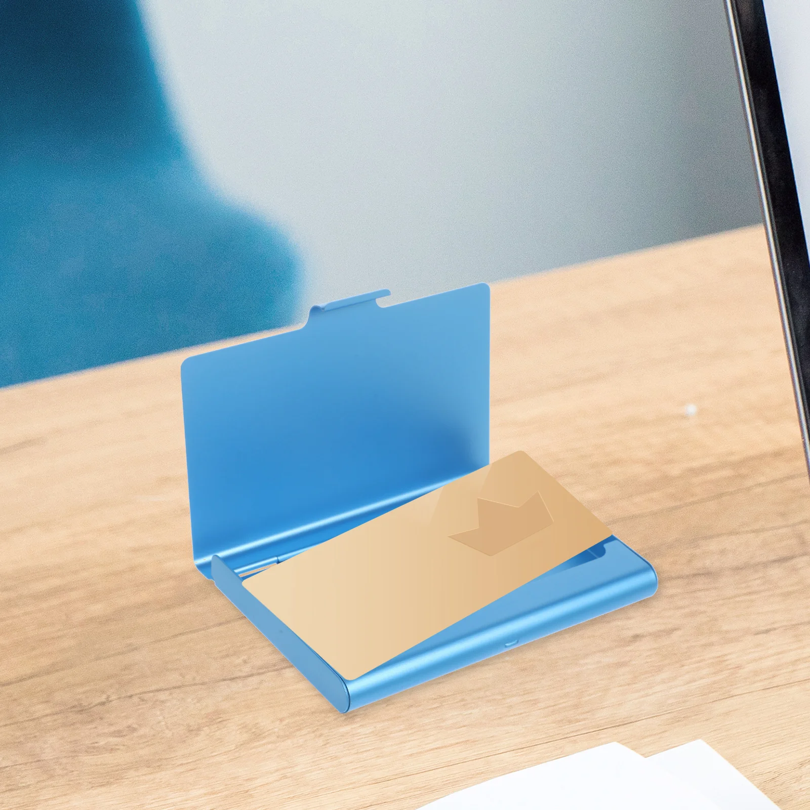 

Convenient Business Card Storage Box Aluminium Alloy and Sturdy Simple to Use for Various Professional Settings